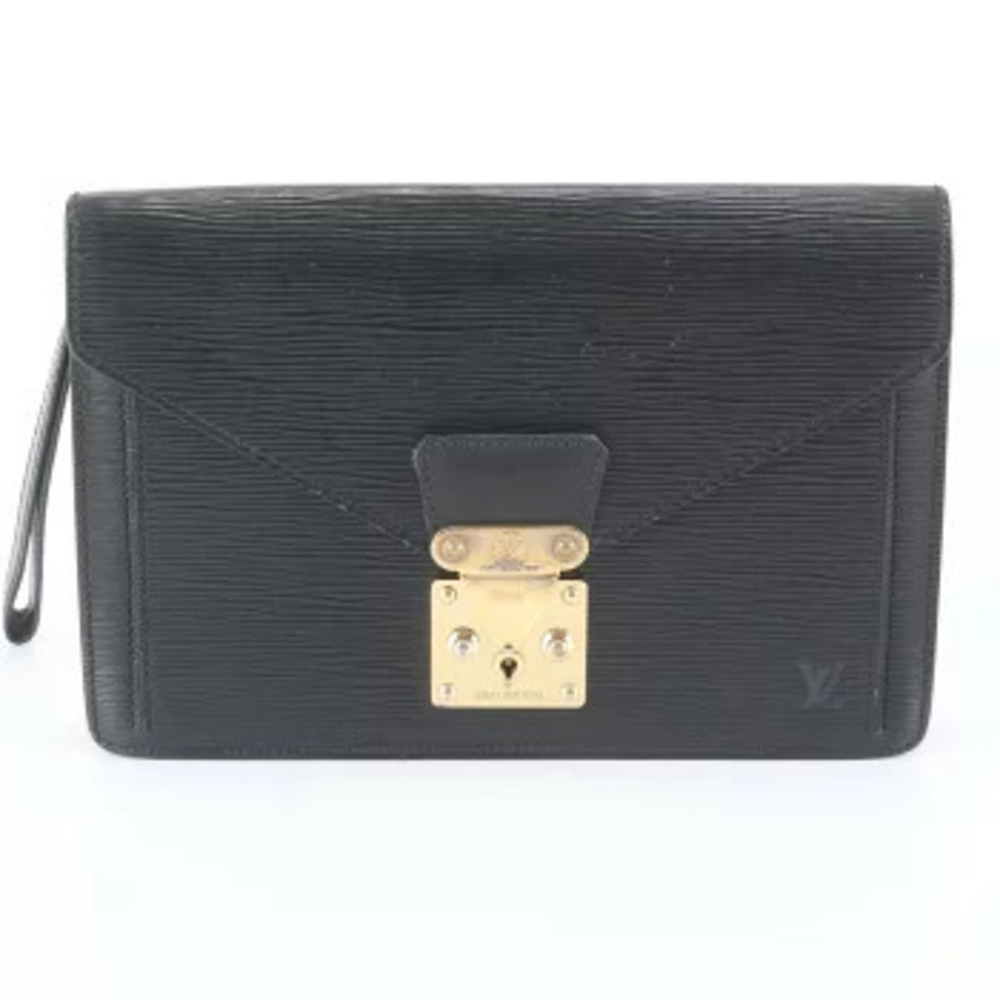 Louis Vuitton Epi Series Dragonne Pochette Leather Pouch Shoulder Bag Black
